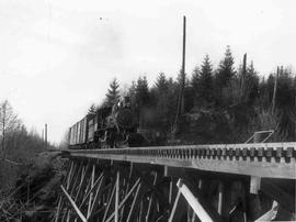 Pacific Coast Railroad freight train at Taylor, Washington in 1941.