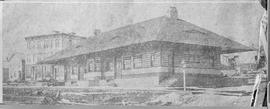 Northern Pacific station at Tacoma, Washington Territory, circa 1884.