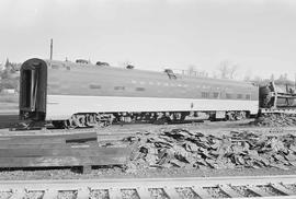 Burlington Northern Railroad dining car number 457 at Vancouver, Washington, in 1972.