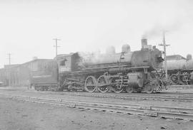 Northern Pacific steam locomotive 2202 at Staples, Minnesota, in 1954.