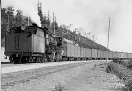 A Northern Pacific freight train near Stampede, Washington, circa 1925.