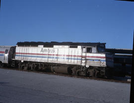 Amtrak diesel locomotive 383 at Miami, Florida on December 30, 1984.