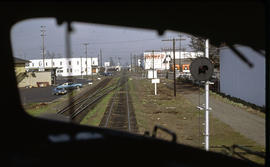 Burlington Northern Railroad Company diesel locomotive 806 at Vancouver, Washington in 1980.