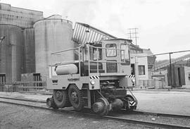 Weyerhaeuser Company Trackmobile at Cosmopolis, Washington in October 1974.