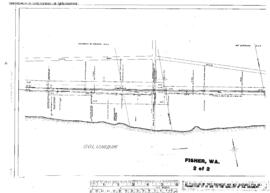 Plat Map of Spokane, Portland, and Seattle Railway Facilities at Fisher, Washington, 1915