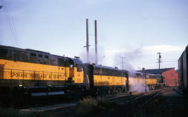 Spokane, Portland and Seattle Railway diesel locomotive 316 at Vancouver, Washington in 1966.