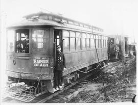 Seattle & Rainier Valley Railway car in Seattle, Washington, 1920