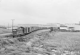 Northern Pacific diesel locomotive 161 at Markham, Washington, in 1969.