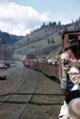 Klickitat Log and Lumber Company steam locomotive 7 at Klickitat, Washington in 1964.