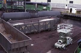 Northern Pacific hopper car number 87937 at Denver, Colorado, in 1981.