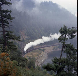 Canadian Pacific Railway steam locomotive 2860 at Between North Vancouver and Squamish, British C...