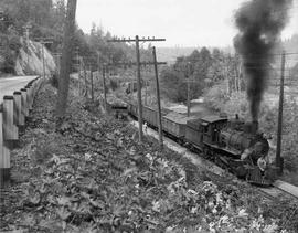 Pacific Coast Railroad freight train at Cedar Mountain, Washington in 1942.