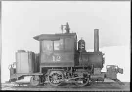 Northern Pacific steam locomotive 12 at South Tacoma, Washington, in 1916.