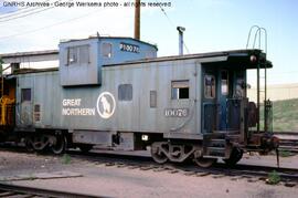 Burlington Northern Caboose 10076 at Denver, Colorado, 1981