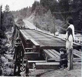 Burlington Northern Railroad bridge at Maple Valley, Washington in 1973.