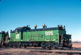 Burlington Northern Diesel Locomotive Number 995 near Wyndmere, North Dakota In 1981