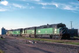 Burlington Northern Diesel Locomotives Number 6626 and Number 6324, Number 6625 and Number 6571 a...