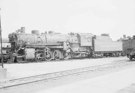 Northern Pacific steam locomotive 1851 at Brainerd, Minnesota, in 1950.