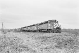 Burlington Northern diesel locomotive 2220 at Abbotsford, British Columbia in 1976.