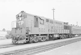 Southern Pacific Railroad diesel locomotive number 3031 at Redwood City, California in 1973.