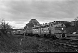 Amtrak diesel locomotive 9949 at Tacoma, Washington on December 25, 1971.
