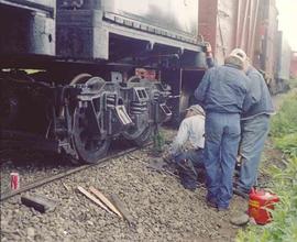 Mount Rainier Scenic Railroad Steam Locomotive Number 10 at Mineral, Washington in May, 1981.