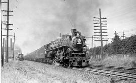 Northern Pacific steam locomotive number 2626 at Georgetown, Washington, circa 1950.