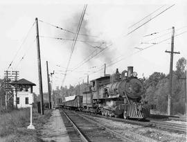 Pacific Coast Railroad steam locomotive number 14 at Black River Junction, Washington in 1935.