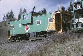 Northern Pacific Caboose 10424 at Marshall, Washington, 1970