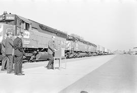 Burlington Northern diesel locomotive 6474 at South Seattle, Washington in 1971.