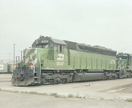 Burlington Northern diesel locomotive 6474 circa 1980.