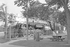 Chicago, Burlington, and Quincy steam locomotive 5631 at Sheridan, Wyoming in 1972.