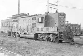 Burlington Northern diesel locomotive 1627 at Auburn, Washington in 1971.