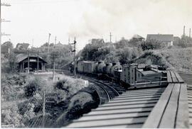 Great Northern Railway freight cars at Ballard, Washington, circa 1935.