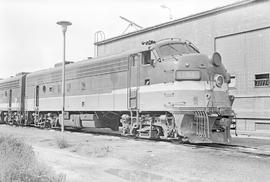 Burlington Northern diesel locomotive 9794 at Auburn, Washington in 1976.