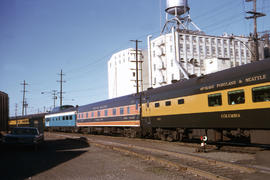 Spokane, Portland and Seattle Railway dining car 405 at Portland, Oregon in 1969.