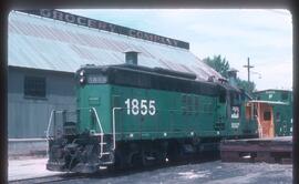 Burlington Northern 1855 at Okanogan, Washington in 1977.