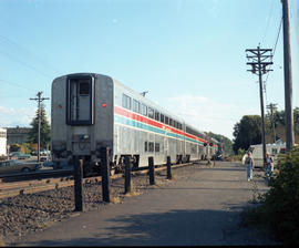 Amtrak diesel locomotive 227 at Titlow, Washington in 1979.