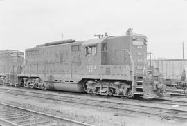 Burlington Northern diesel locomotive 1854 at Tacoma, Washington in 1971.