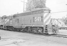 Burlington Northern diesel locomotive 1541 at Auburn, Washington in 1975.