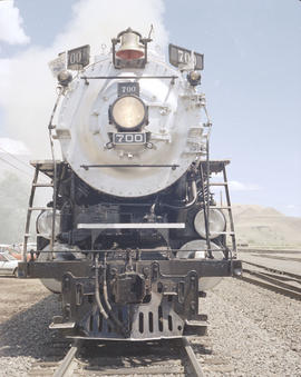 Spokane, Portland & Seattle Railway steam locomotive number 700 at Wishram, Washington in 1990.