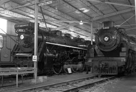 Canadian Railway Museum steam locomotives 6153 and 5468 at Delson, Quebec on August 24, 1969.