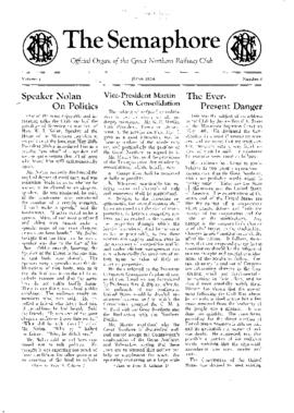 Great Northern Railway Club 'THE SEMAPHORE', June 1924