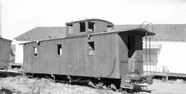 Pacific Coast Railway wood caboose number 3 at San Luis Obispo, California in June 1946.