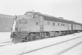 Burlington Northern diesel locomotive 688 at Cashmere, Washington in 1971.