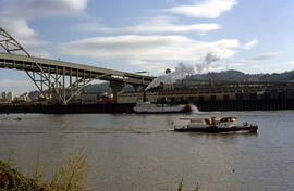 Morrison Knudsen Steam tug boat Portland at Portland, Oregon in 1981.