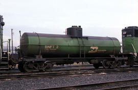 Burlington Northern Railroad Company fuel tender BNFT 2 at Portland, Oregon in 1985.