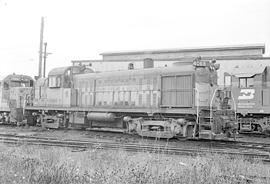 Burlington Northern diesel locomotive 4068 at Hoquiam, Washington in 1972.