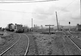 Burlington Northern diesel locomotive 4065 at Aberdeen Junction, Washington in 1975.