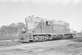 Burlington Northern diesel locomotive 1615 at Ottumwa, Iowa in 1972.